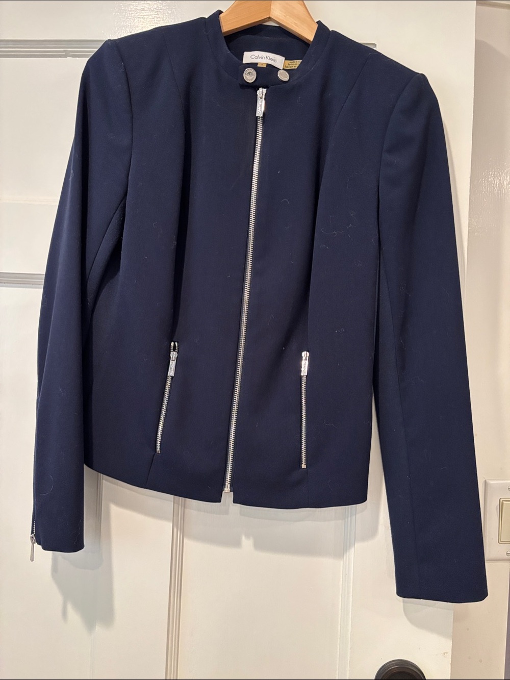 Calvin Klein Navy Zip-Up Blazer Jacket